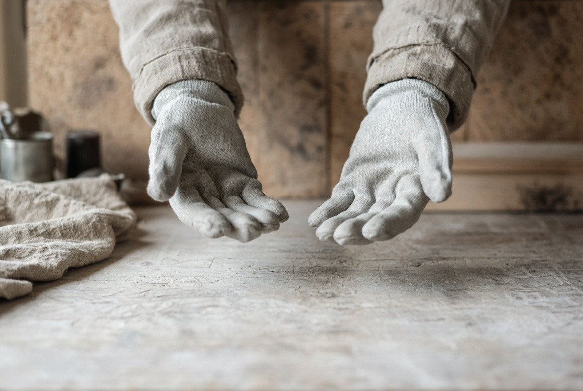 Second pair of gloved hands ready to receive