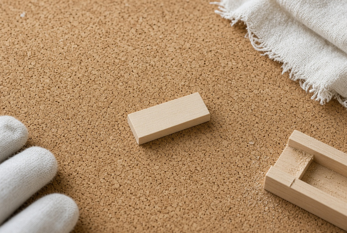 One replaceable blank marker on a cork surface